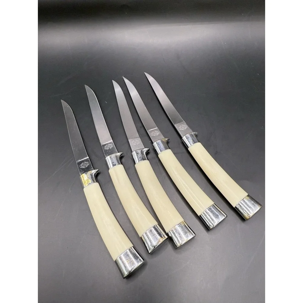 5‎ Vintage Royal Brand Masterpiece Cutlery Steak Knives Set Made in Japan